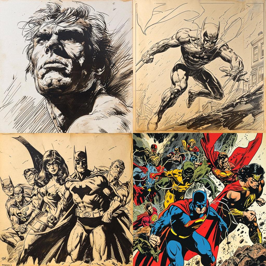 Gil Kane style, Midjourney V6, render 1 of 4