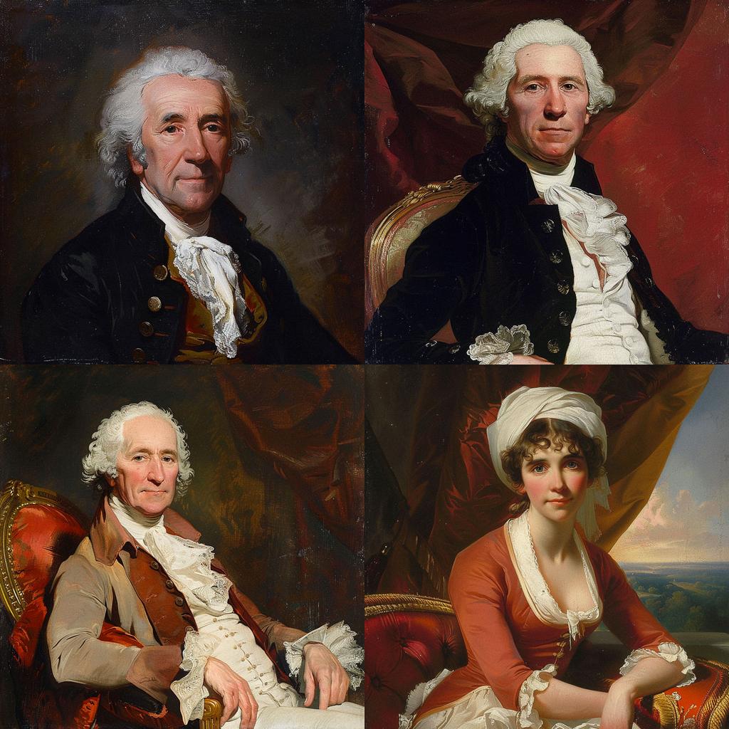 Gilbert Stuart style, Midjourney V6, render 1 of 4