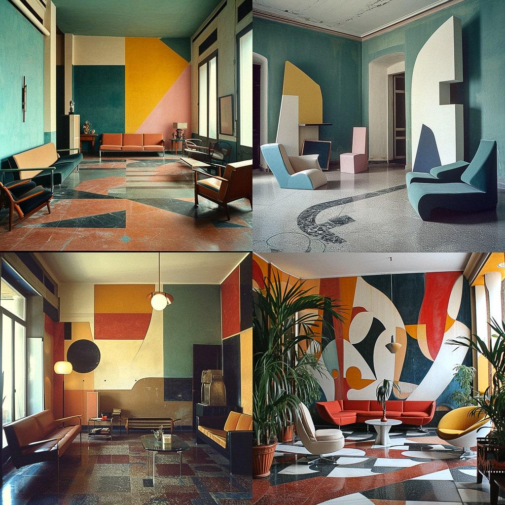 Gio Ponti style, Midjourney V6, render 1 of 4