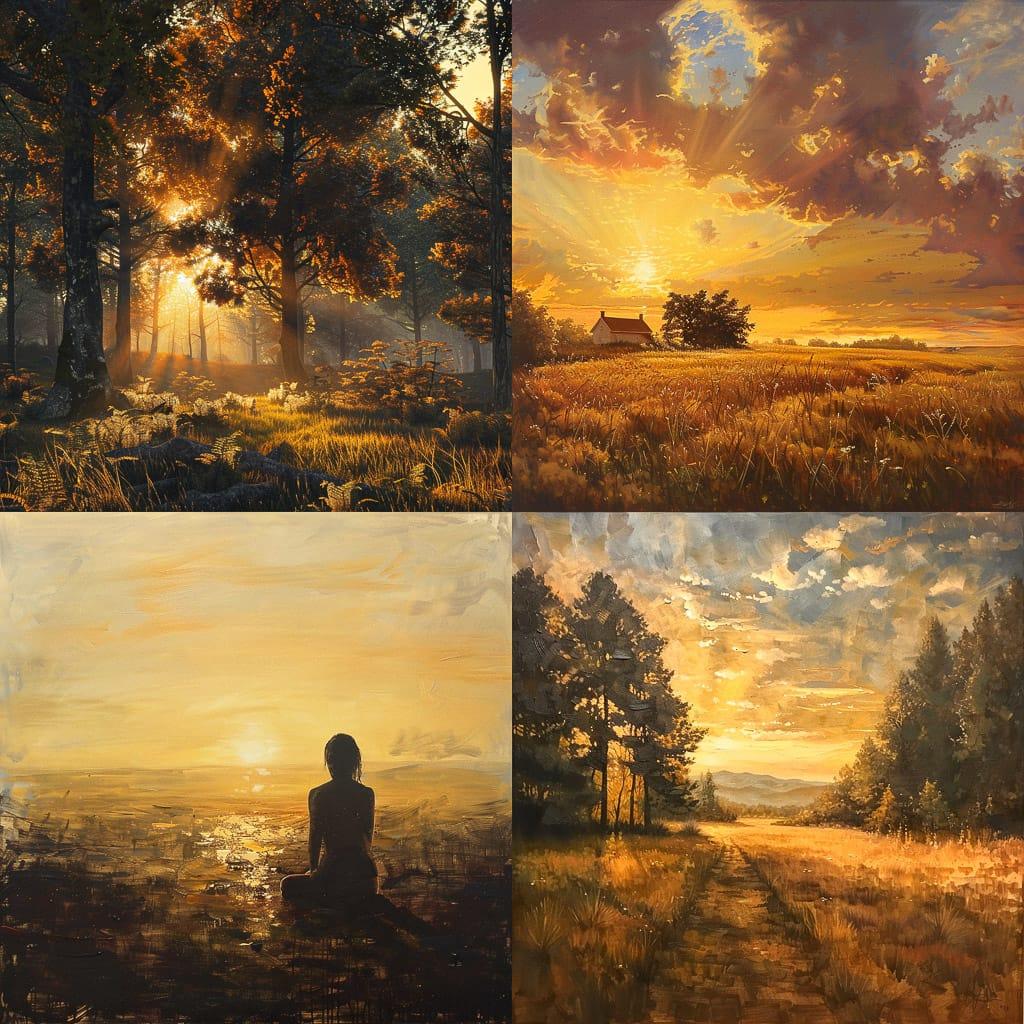 Golden hour style, Midjourney V6, render 1 of 4