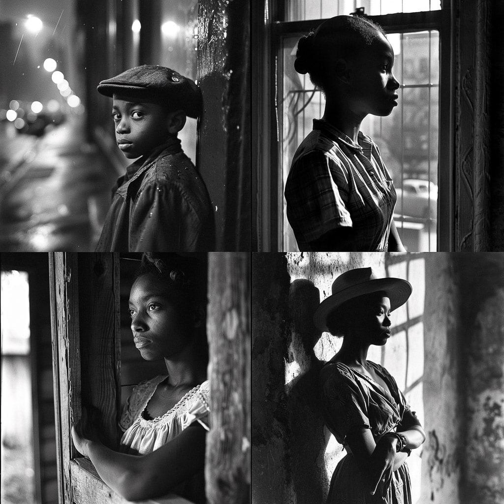 Gordon Parks style, Midjourney V6, render 1 of 4