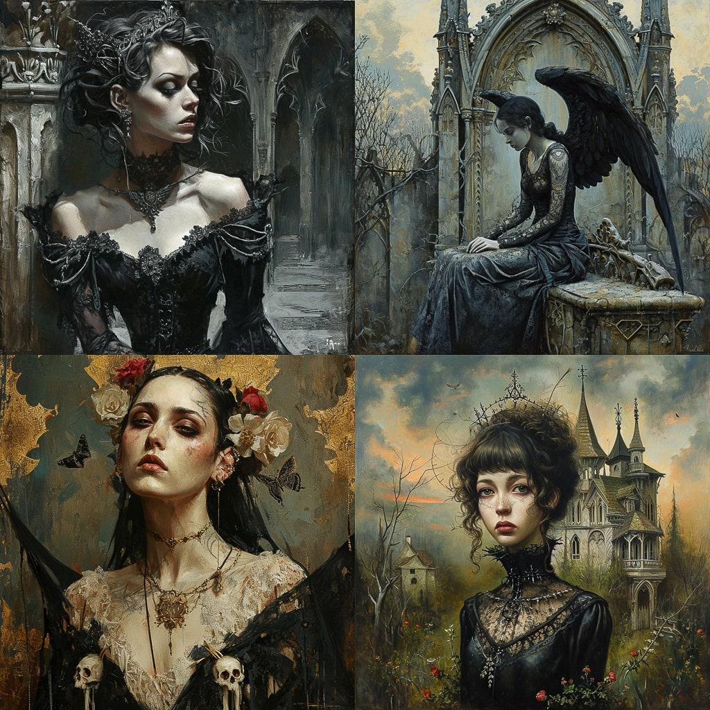 Gothic art style, Midjourney V6, render 1 of 4