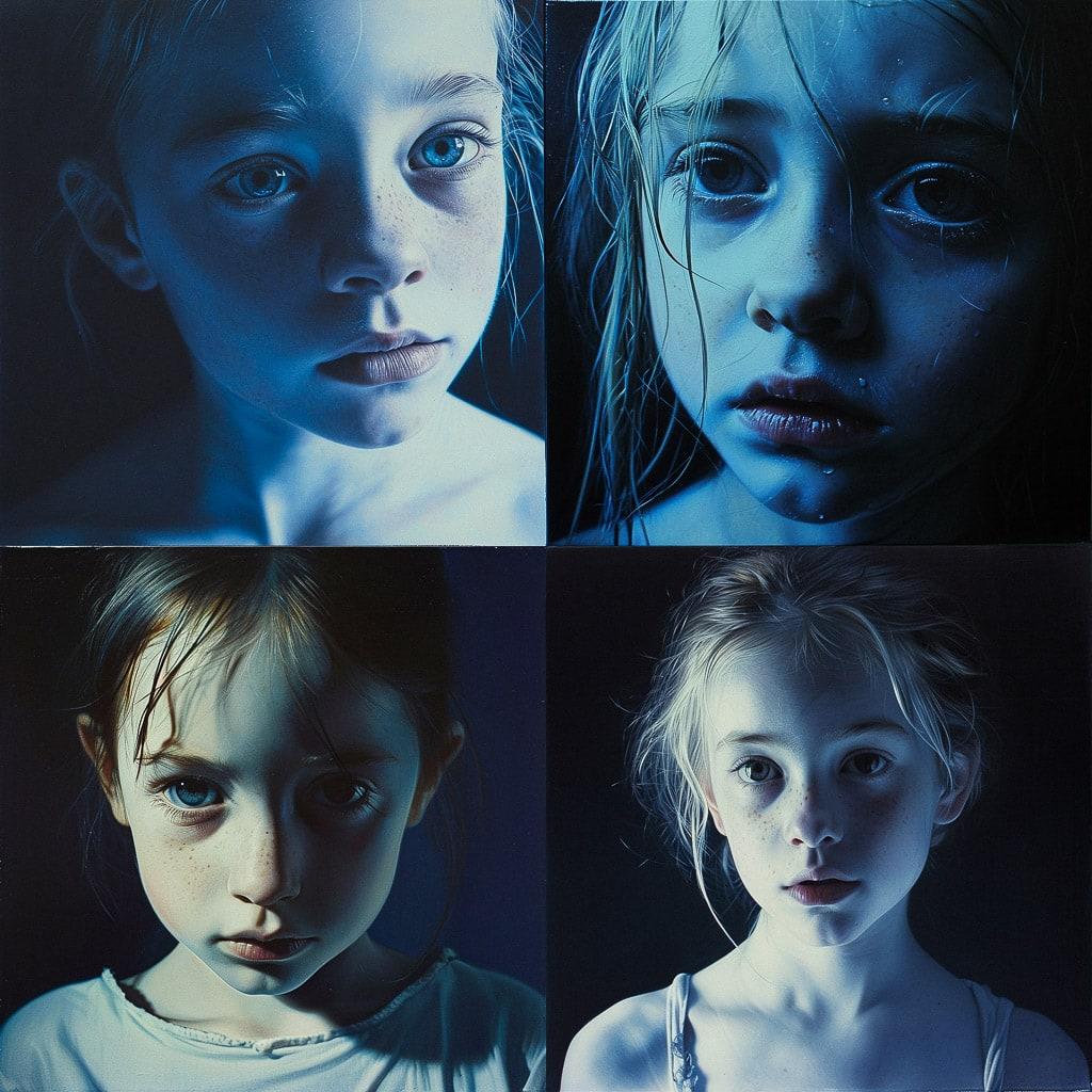 Gottfried Helnwein style, Midjourney V6, render 1 of 4