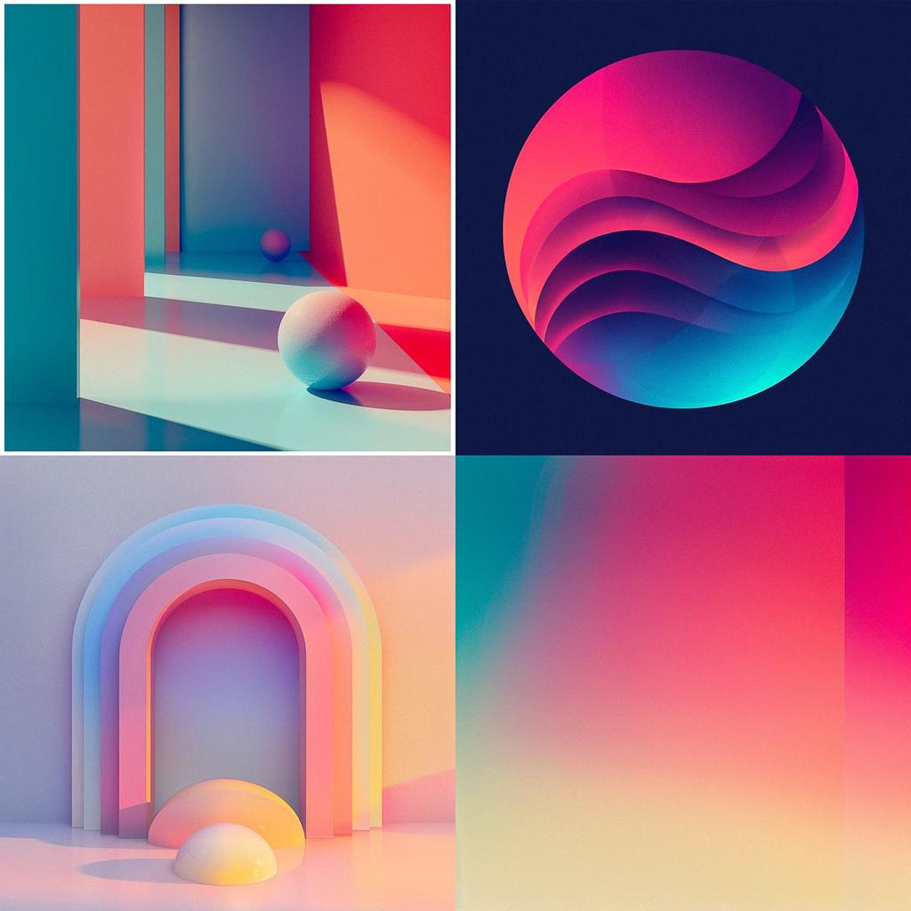 Gradient colors style, Midjourney V6, render 1 of 4