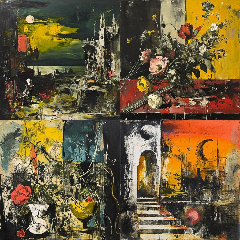 Graham Sutherland style, Midjourney V6, render 1 of 4