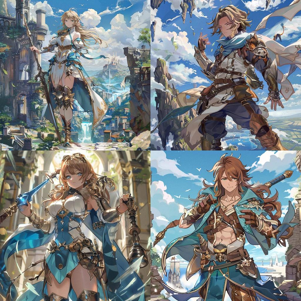 Granblue Fantasy style, Midjourney V6, render 1 of 4