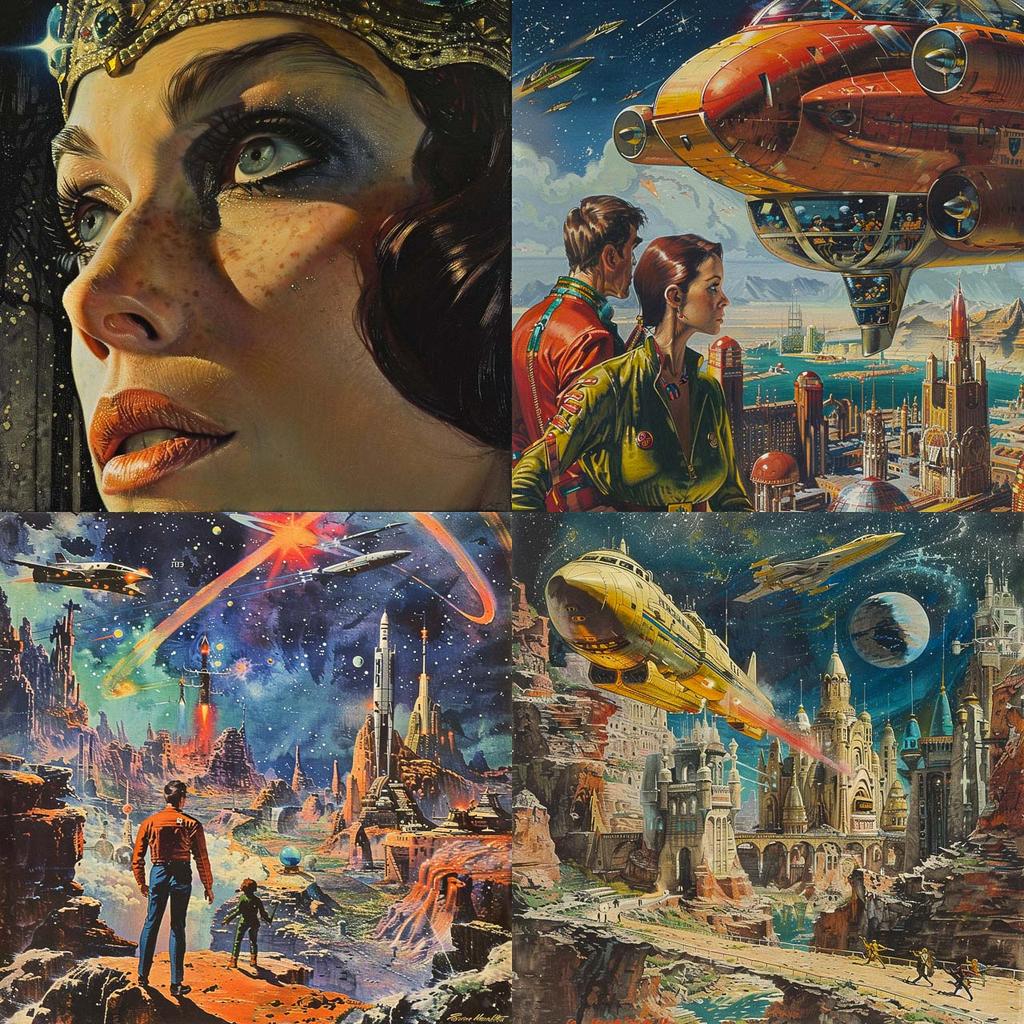 Gray Morrow style, Midjourney V6, render 1 of 4