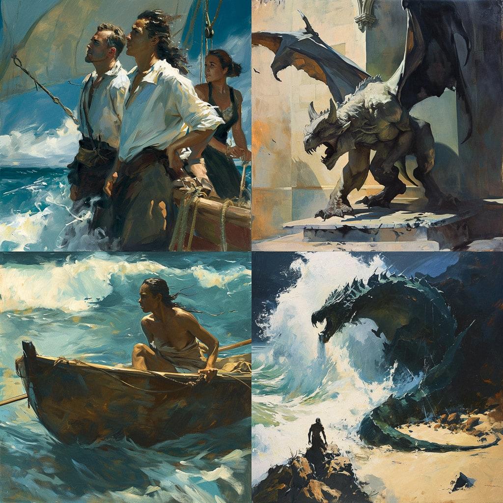 Greg Manchess style, Midjourney V6, render 1 of 4