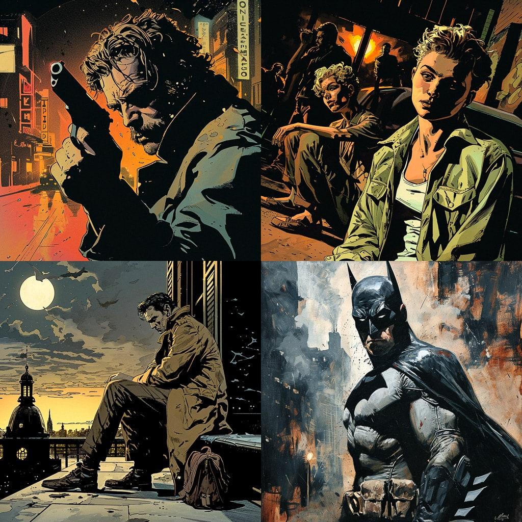 Greg Rucka style, Midjourney V6, render 1 of 4