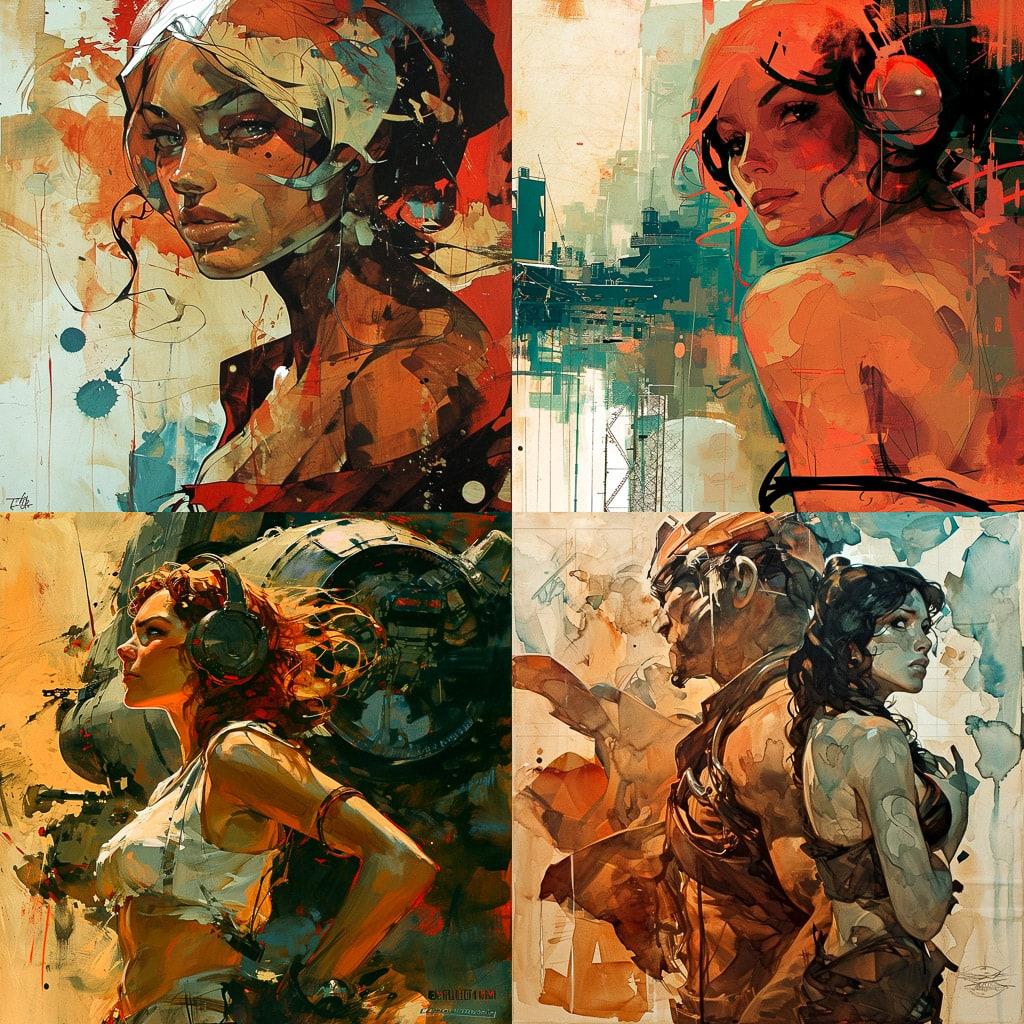 Greg Tocchini style, Midjourney V6, render 1 of 4