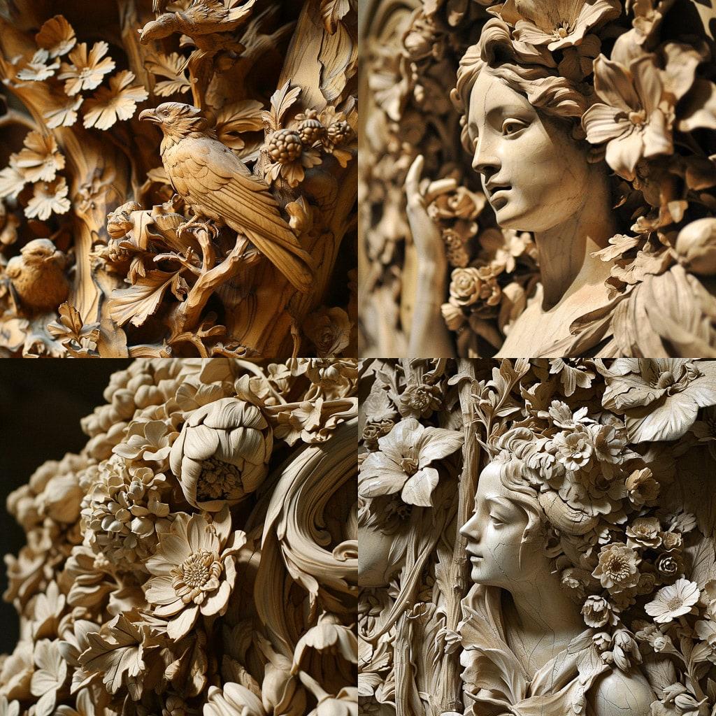 Grinling Gibbons style, Midjourney V6, render 1 of 4