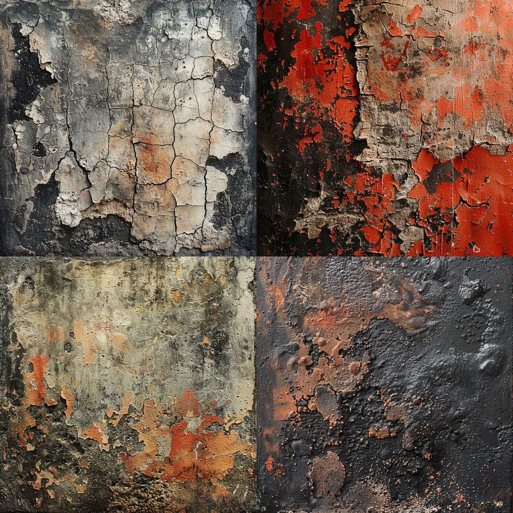Gritty texture style, Midjourney V6, render 1 of 4