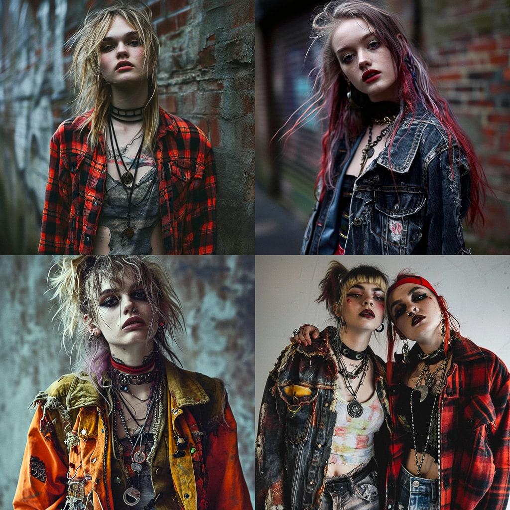 Grunge fashion style, Midjourney V6, render 1 of 4