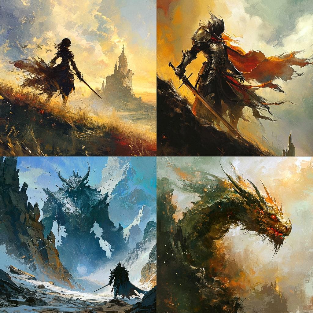 Guild Wars 2 style, Midjourney V6, render 1 of 4