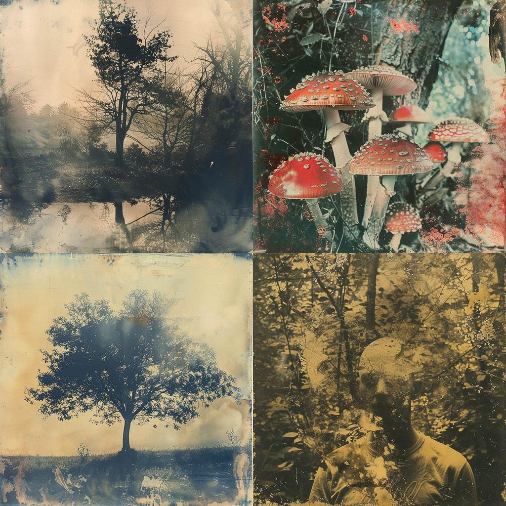 Gum Bichromate style, Midjourney V6, render 1 of 4