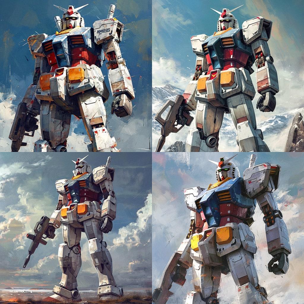 Gundam style, Midjourney V6, render 1 of 4