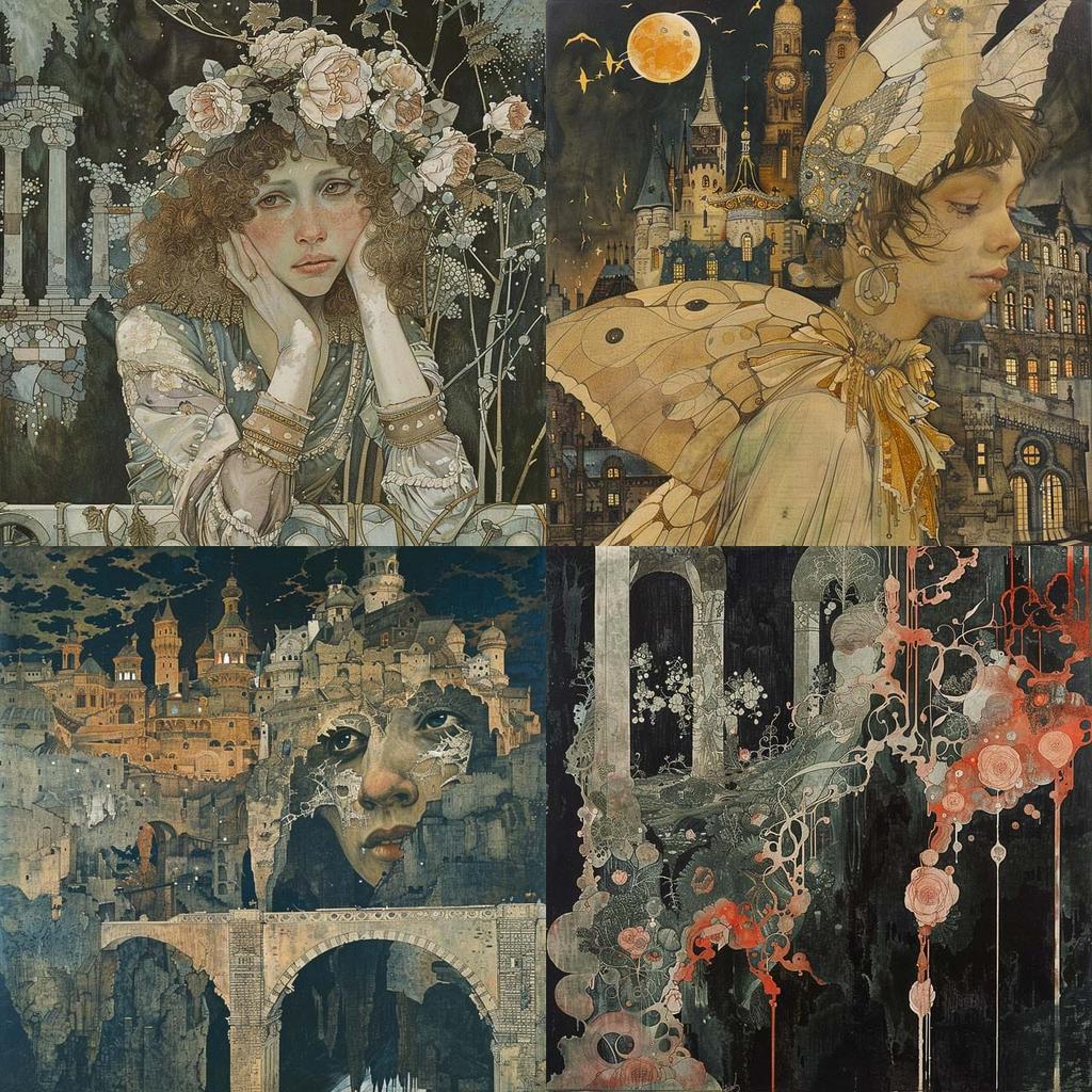 Gustav-Adolf Mossa style, Midjourney V6, render 1 of 4