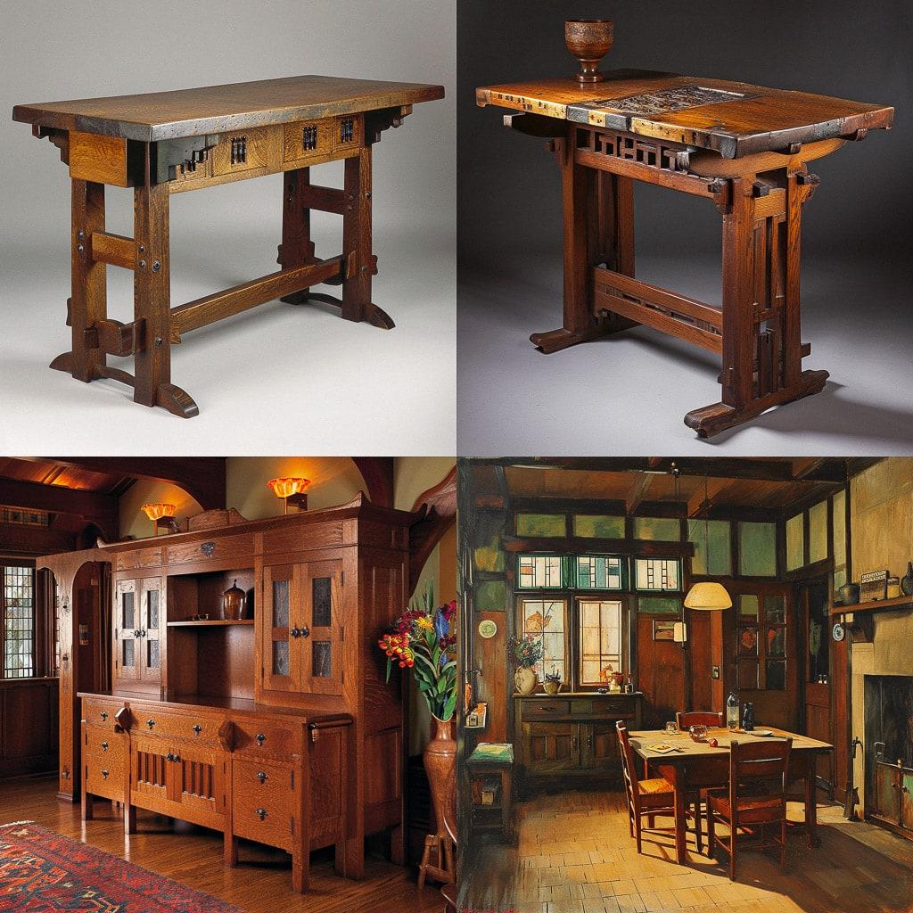 Gustav Stickley style, Midjourney V6, render 1 of 4