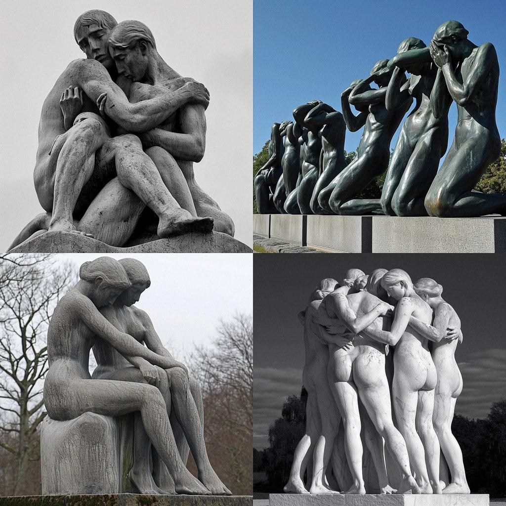 Gustav Vigeland style, Midjourney V6, render 1 of 4