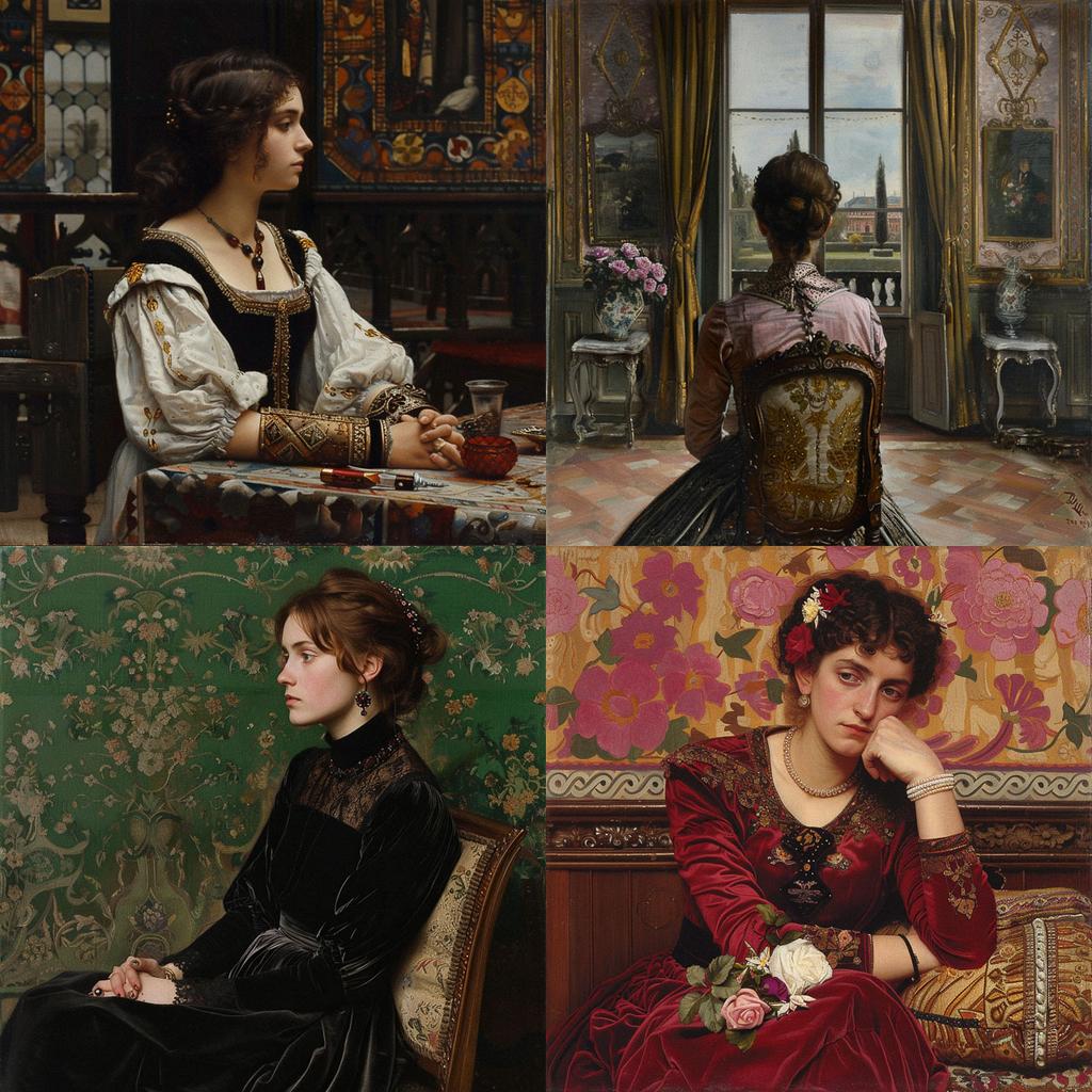 Gustave de Jonghe style, Midjourney V6, render 1 of 4