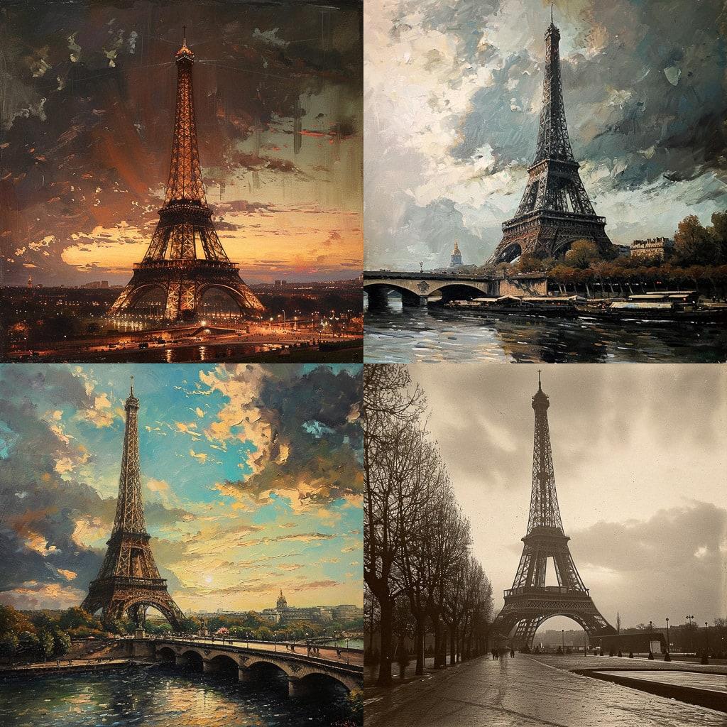 Gustave Eiffel style, Midjourney V6, render 1 of 4
