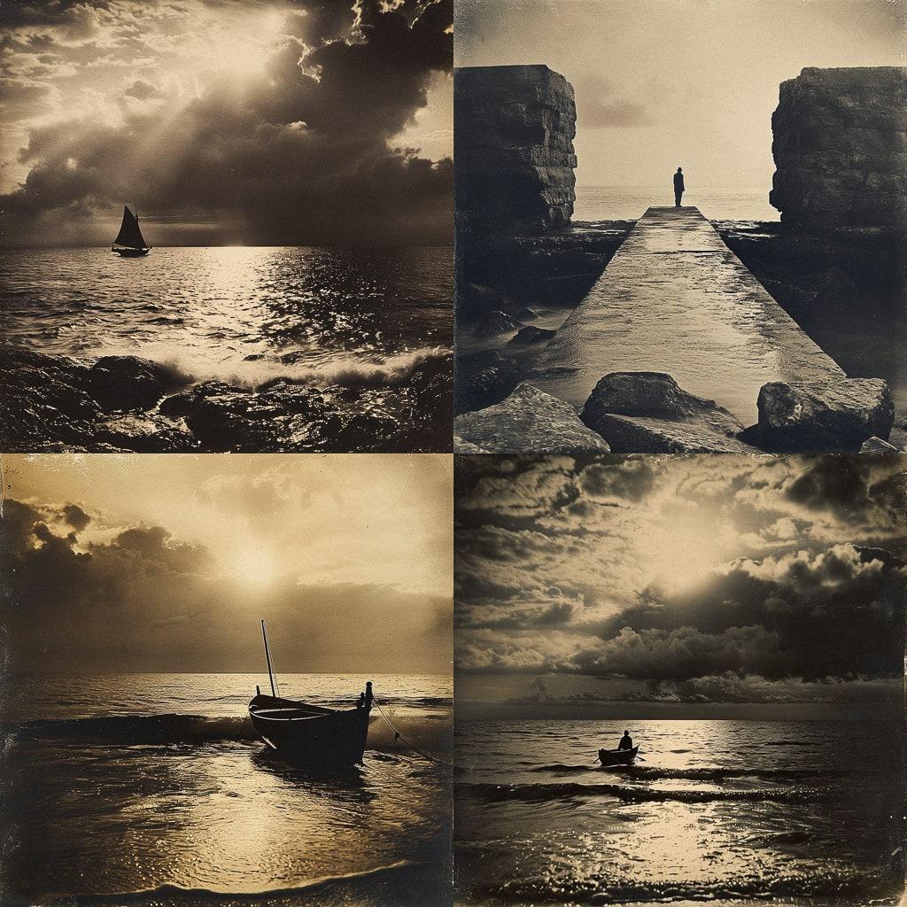 Gustave Le Gray style, Midjourney V6, render 1 of 4