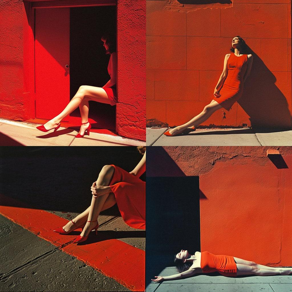 Guy Bourdin style, Midjourney V6, render 1 of 4