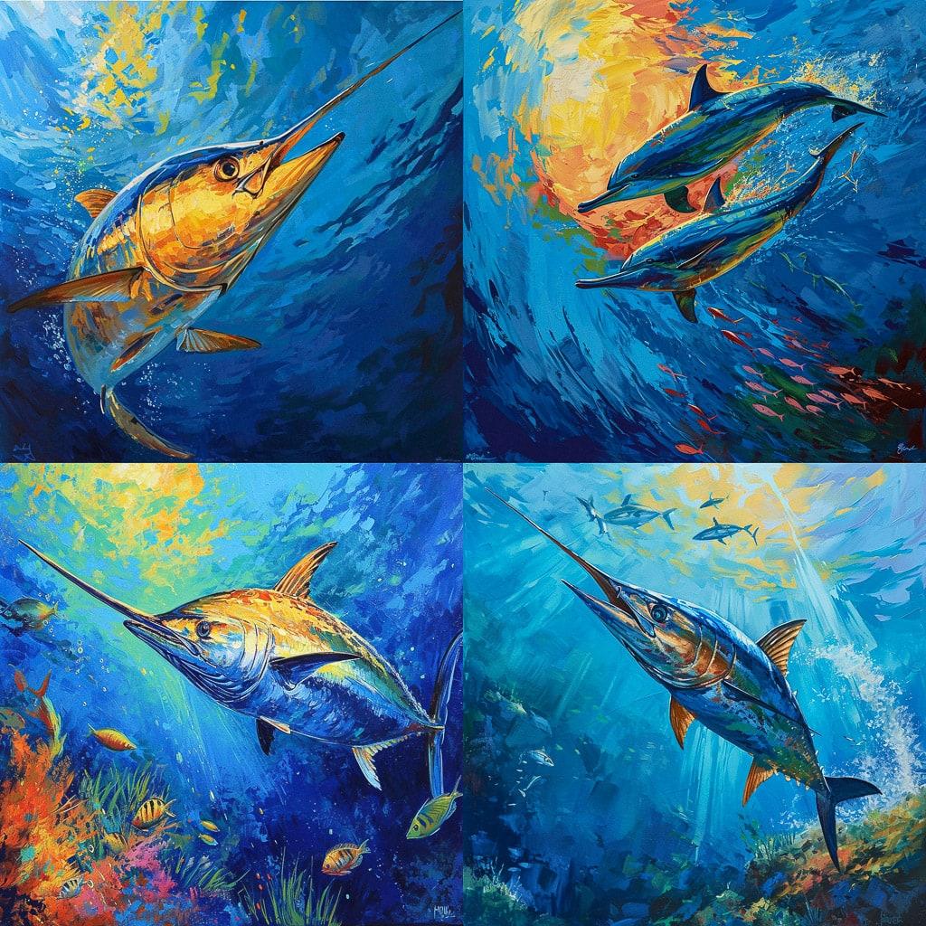 Guy Harvey style, Midjourney V6, render 1 of 4