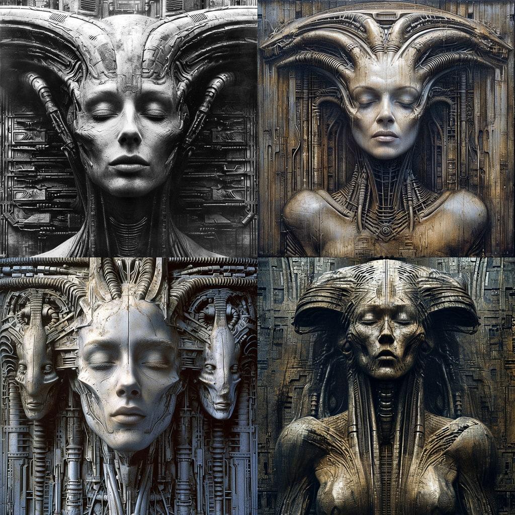 H. R. Giger style, Midjourney V6, render 1 of 4