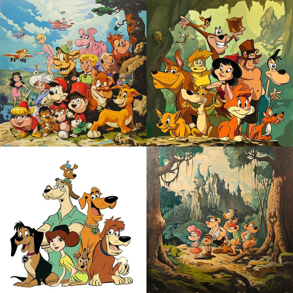 Hanna-Barbera style, Midjourney V6, render 1 of 4