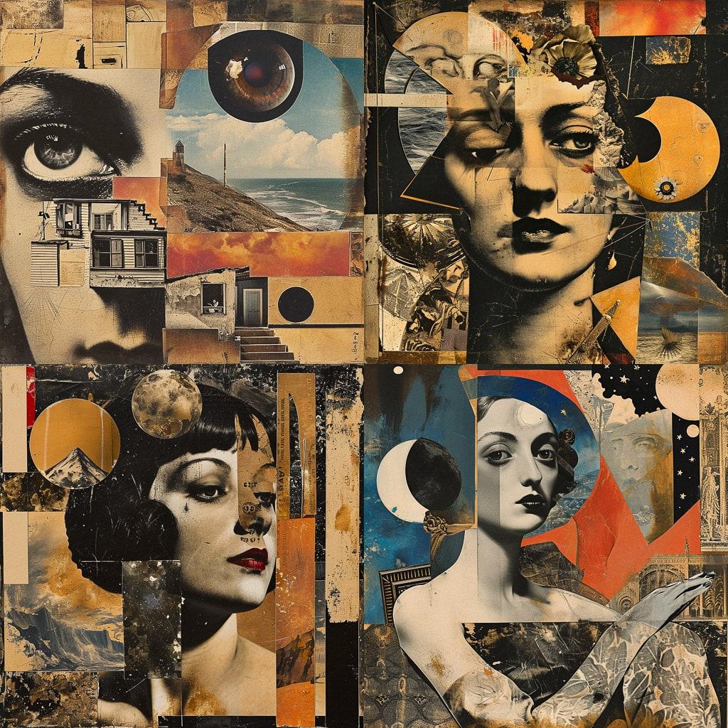 Hannah Hoch style, Midjourney V6, render 1 of 4