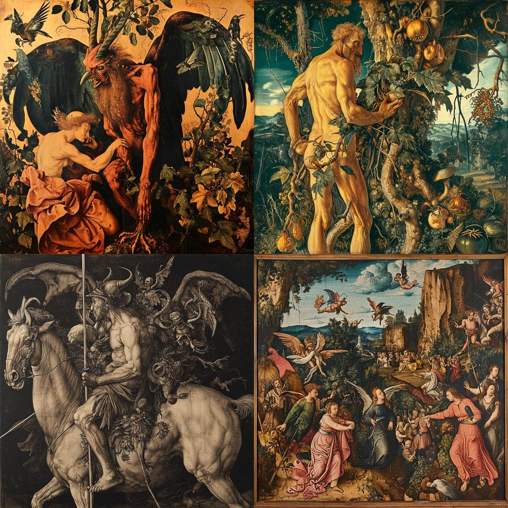 Hans Baldung style, Midjourney V6, render 1 of 4