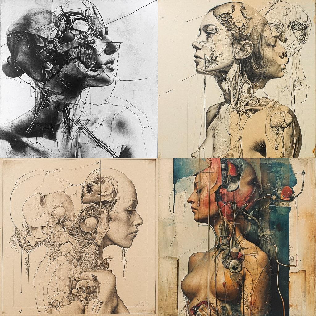 Hans Bellmer style, Midjourney V6, render 1 of 4