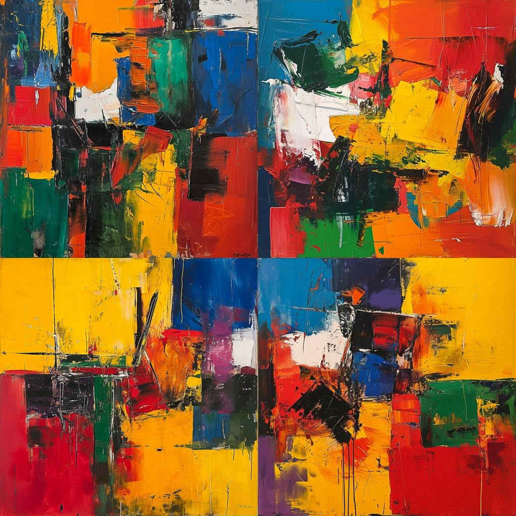 Hans Hofmann style, Midjourney V6, render 1 of 4