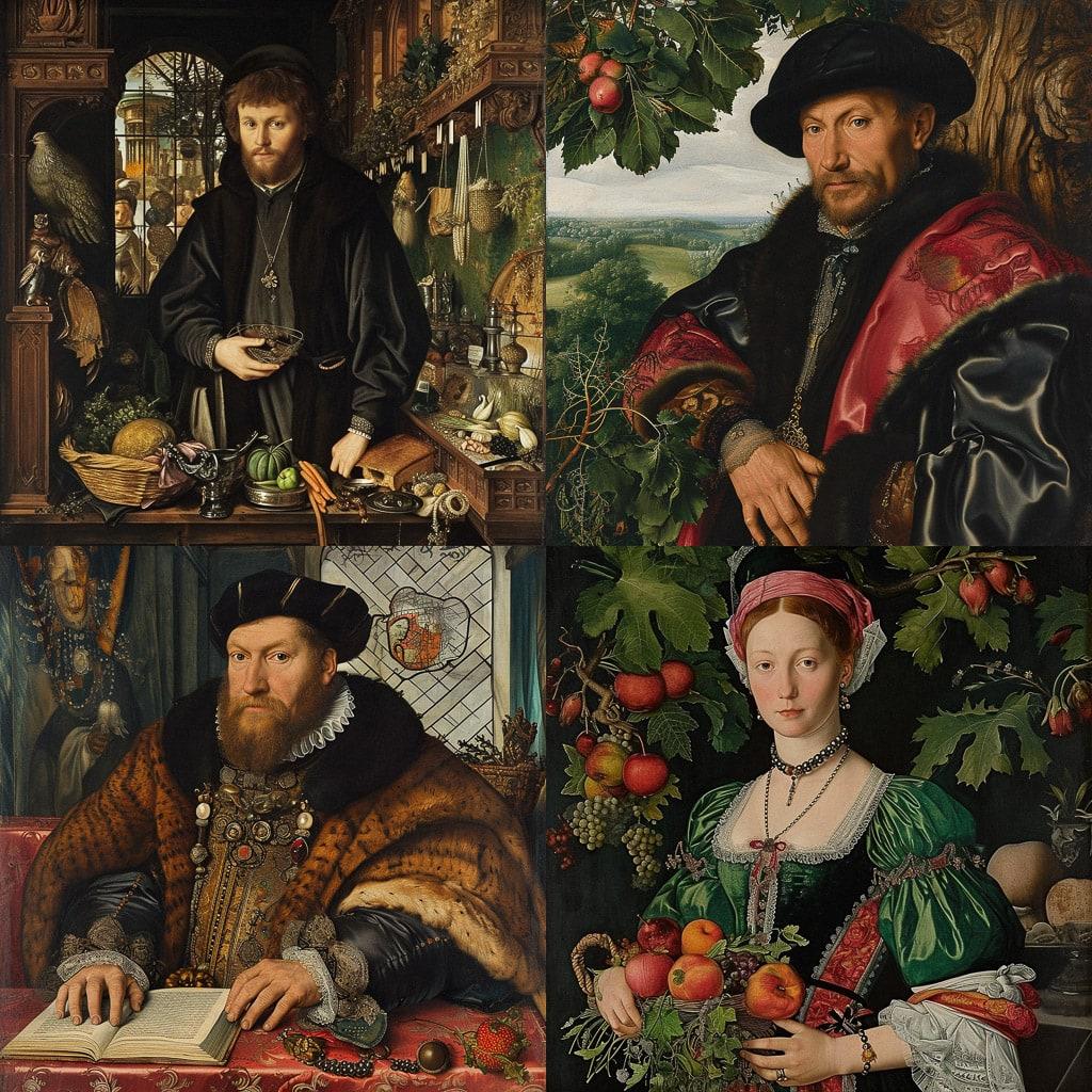 Hans Holbein the Elder style, Midjourney V6, render 1 of 4