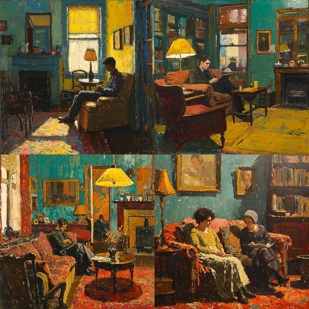 Harold Gilman style, Midjourney V6, render 1 of 4