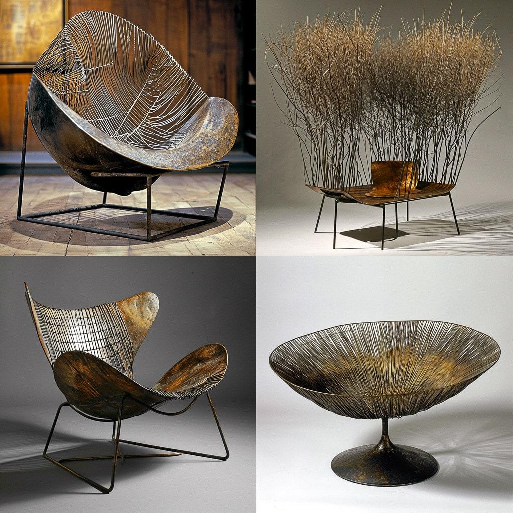 Harry Bertoia style, Midjourney V6, render 1 of 4