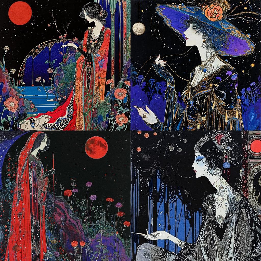 Harry Clarke style, Midjourney V6, render 1 of 4