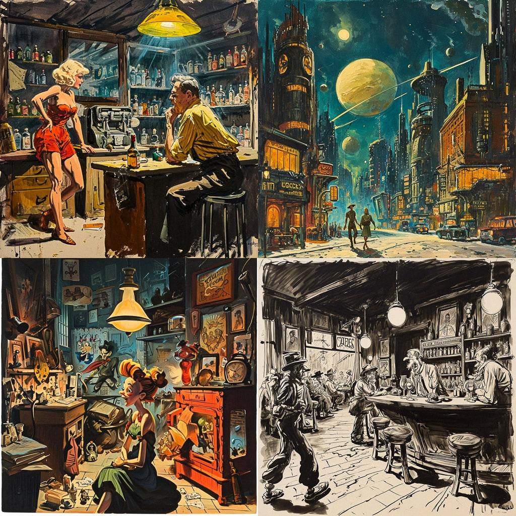 Harvey Kurtzman style, Midjourney V6, render 1 of 4