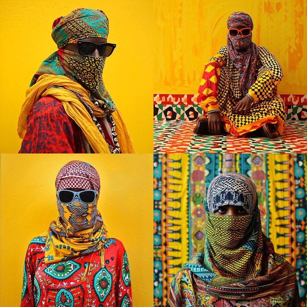 Hassan Hajjaj style, Midjourney V6, render 1 of 4