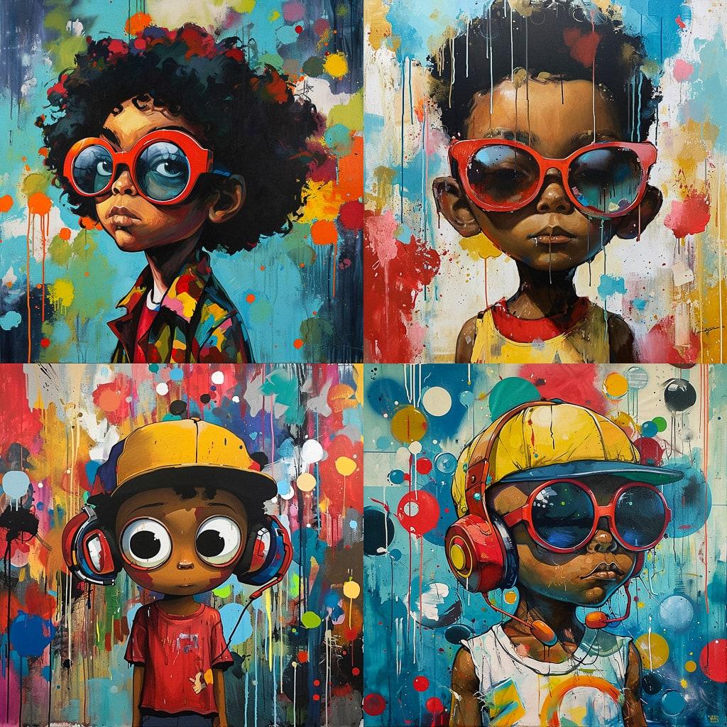 Hebru Brantley style, Midjourney V6, render 1 of 4