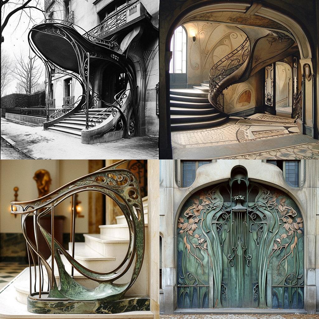 Hector Guimard style, Midjourney V6, render 1 of 4