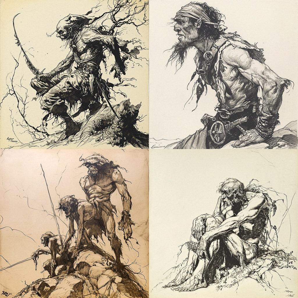 Heinrich Kley style, Midjourney V6, render 1 of 4