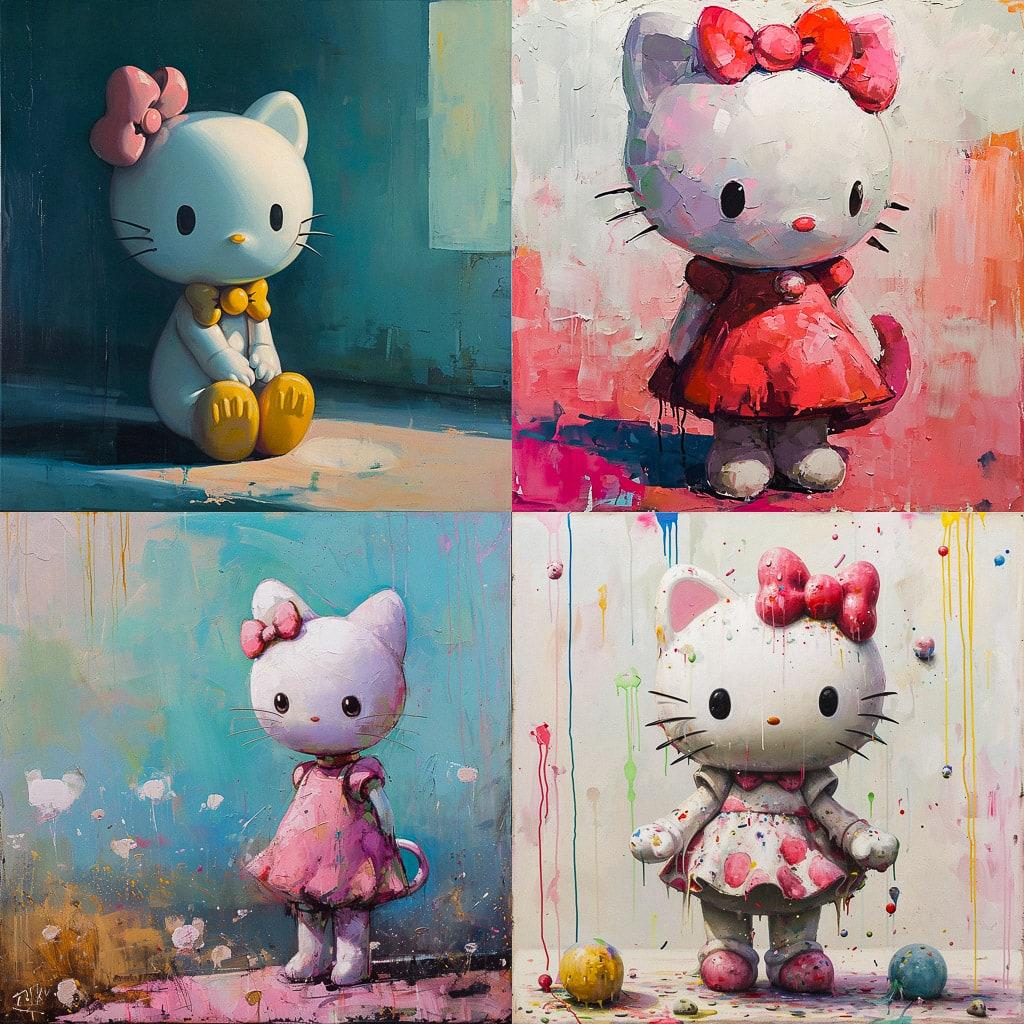 Hello Kitty style, Midjourney V6, render 1 of 4