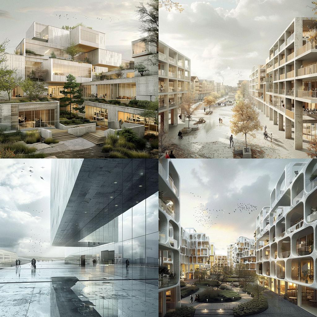 Henning Larsen style, Midjourney V6, render 1 of 4