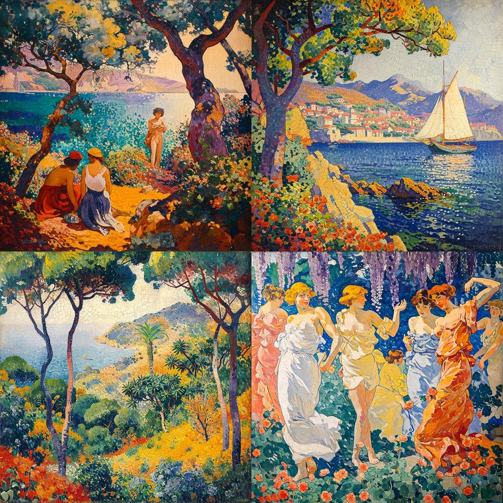 Henri-Edmond Cross style, Midjourney V6, render 1 of 4