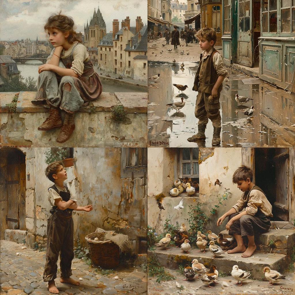 Henri-Jules-Jean Geoffroy style, Midjourney V6, render 1 of 4
