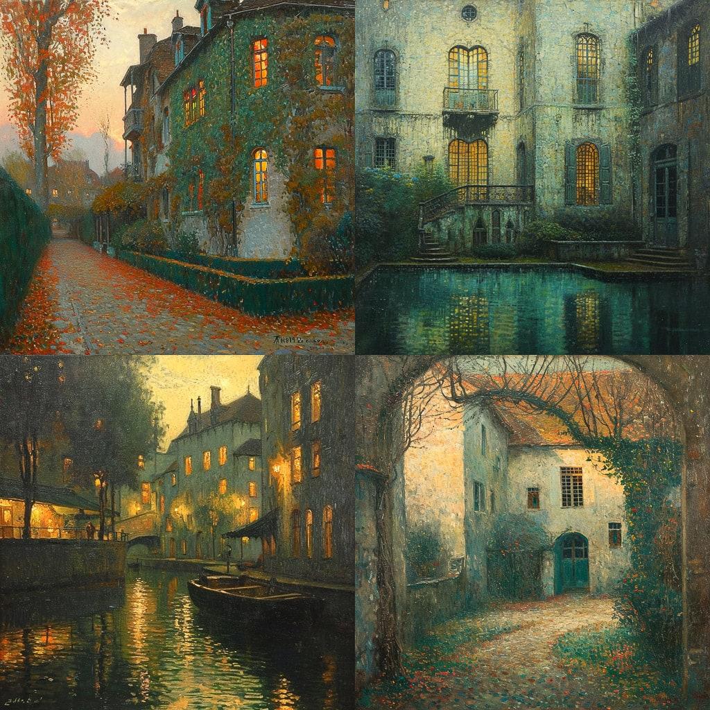 Henri Le Sidaner style, Midjourney V6, render 1 of 4