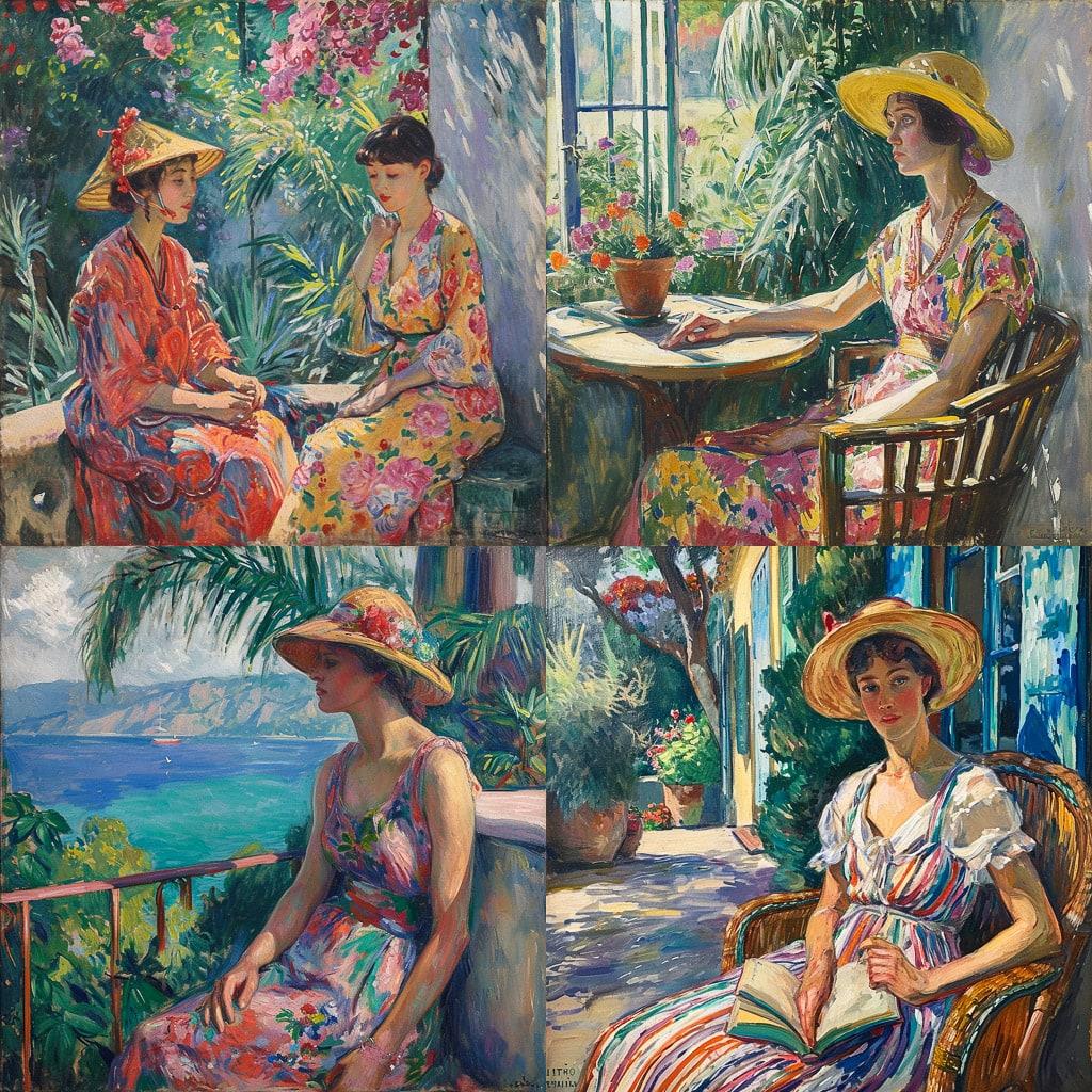 Henri Lebasque style, Midjourney V6, render 1 of 4