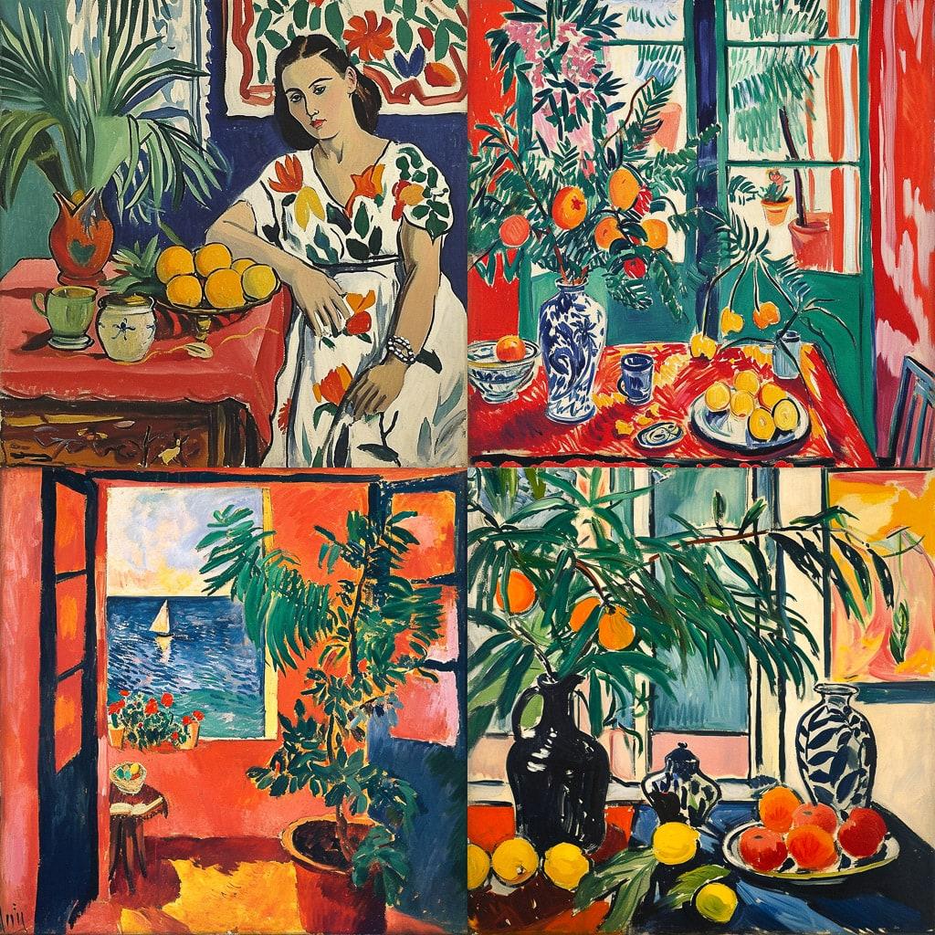 Henri Matisse style, Midjourney V6, render 1 of 4